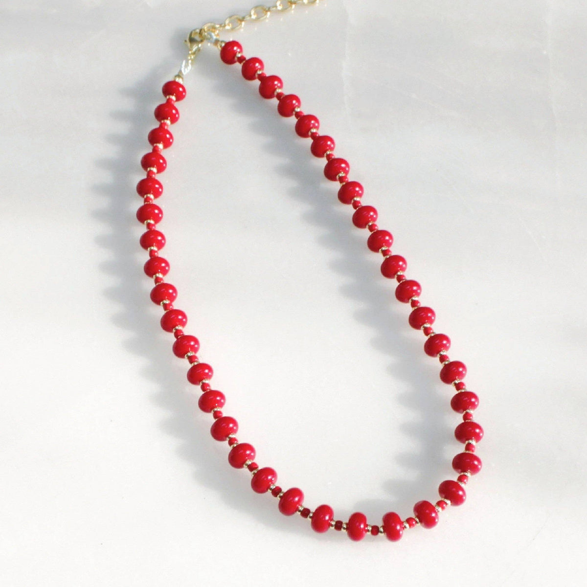 Zia Red Jade Candy Necklace