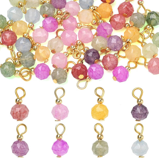 Charm- Colorful Round Faceted Glass Bead