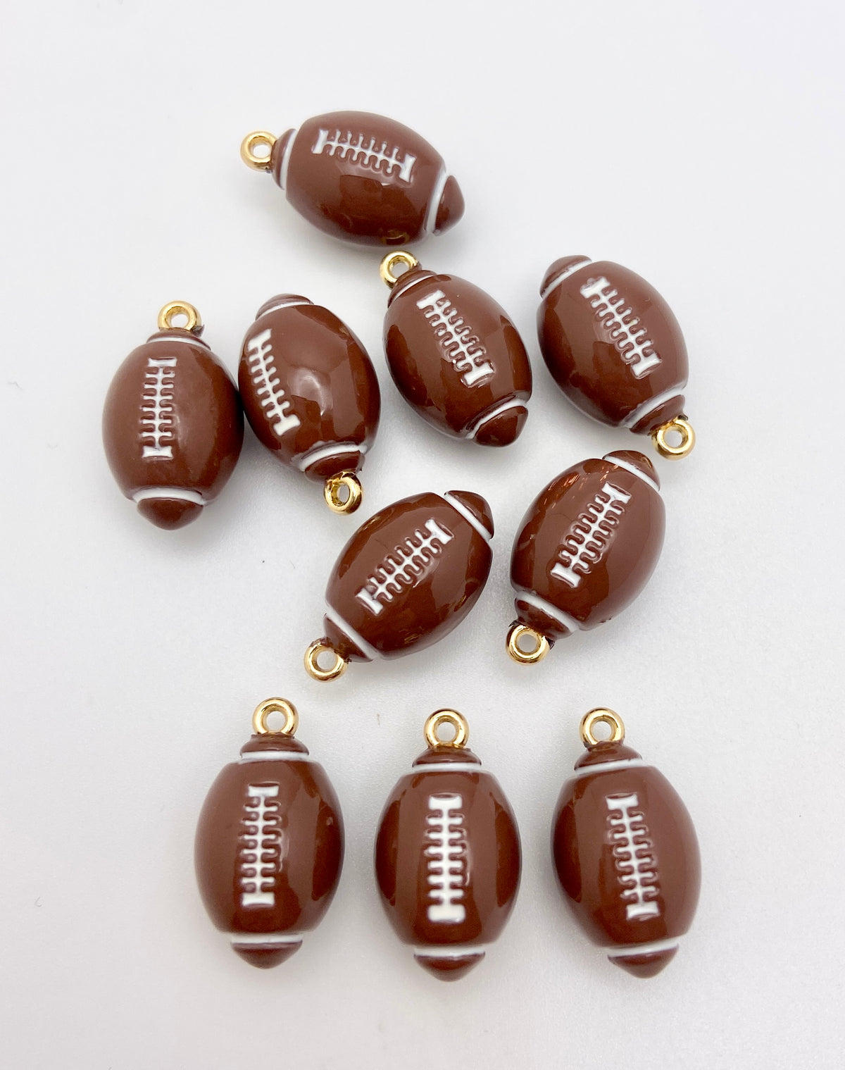 Charm- Enamel Brown Large Football