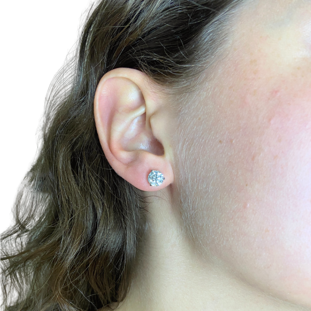 Exquisite Diamond Studs -3cttw - White Gold