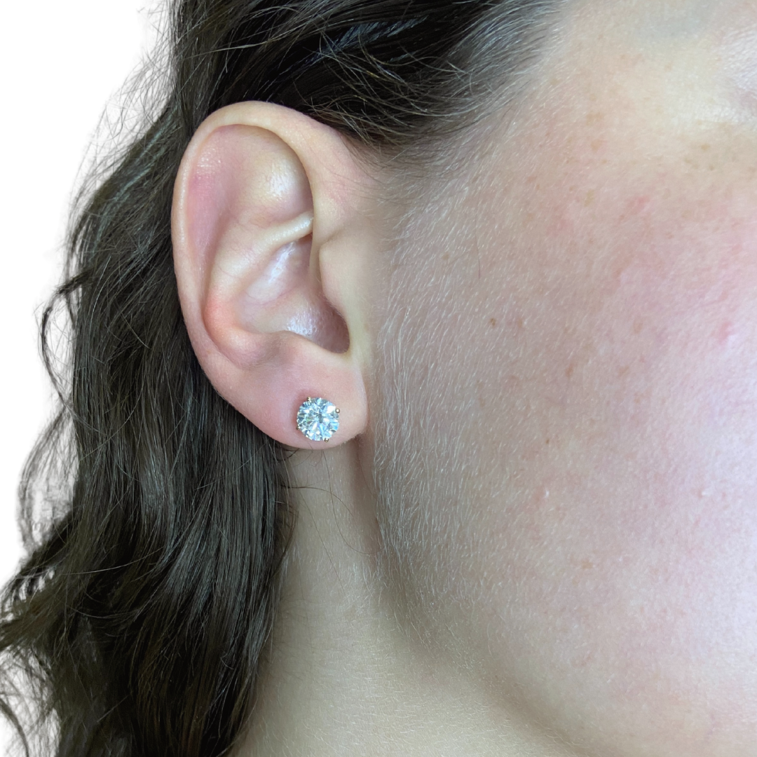 Exquisite Diamond Studs -3cttw - Yellow Gold