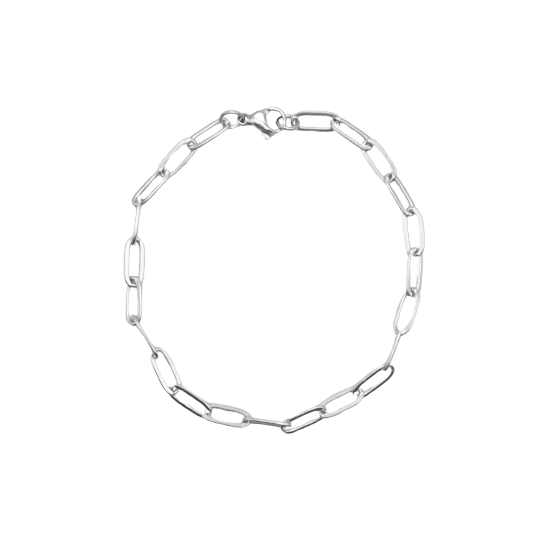 7.5" 4mm Paperclip Bracelet- Stainless Steel