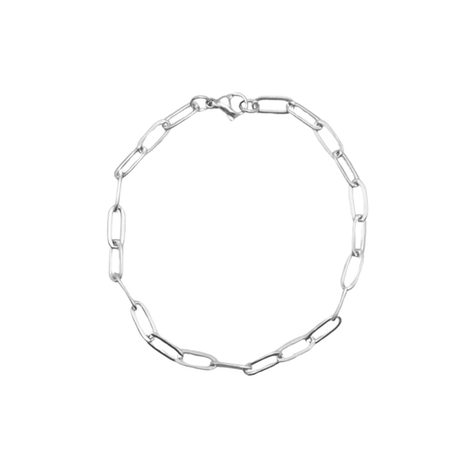 7.5" 4mm Paperclip Bracelet- Stainless Steel