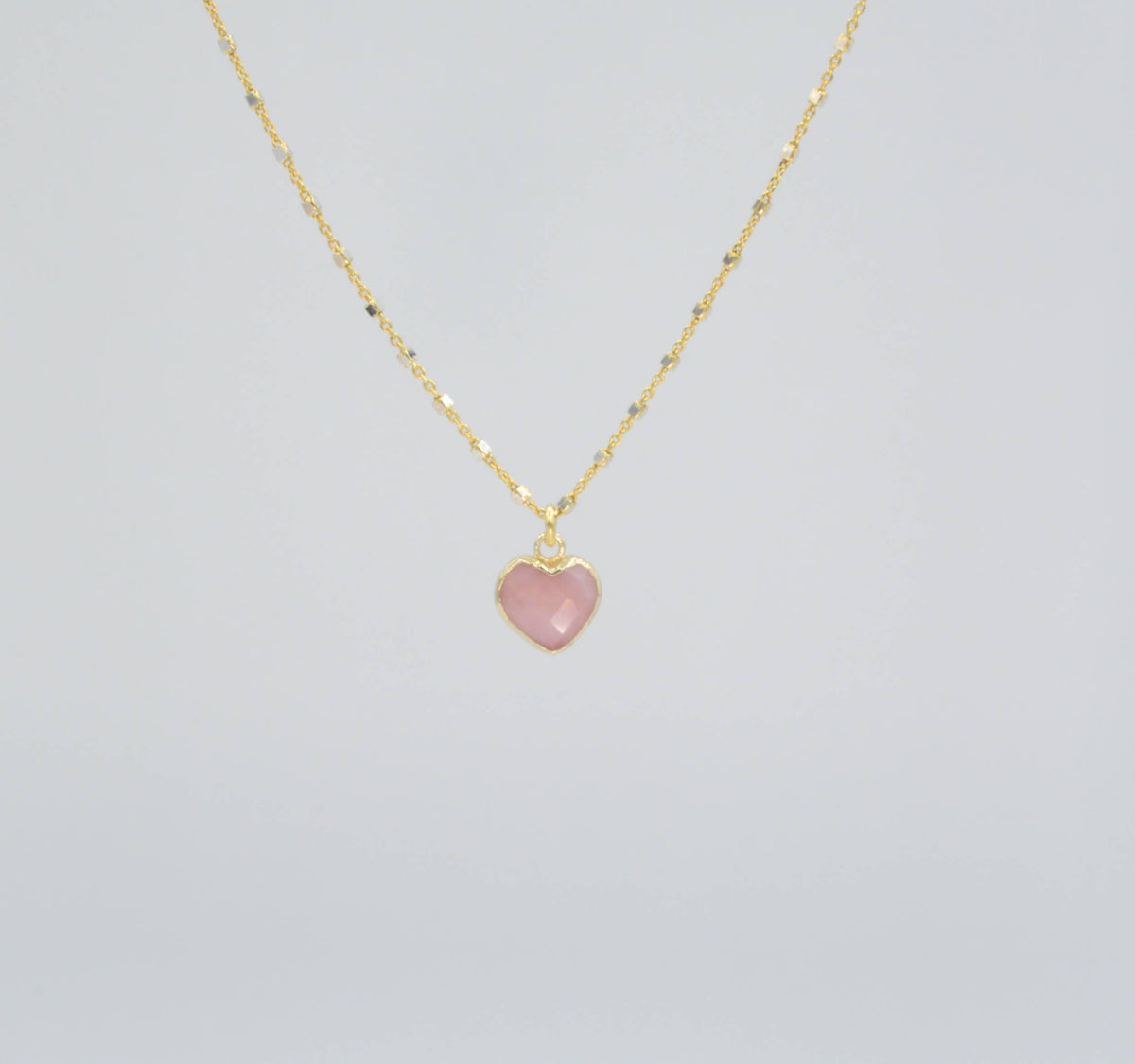 Pink Opal Heart Necklace
