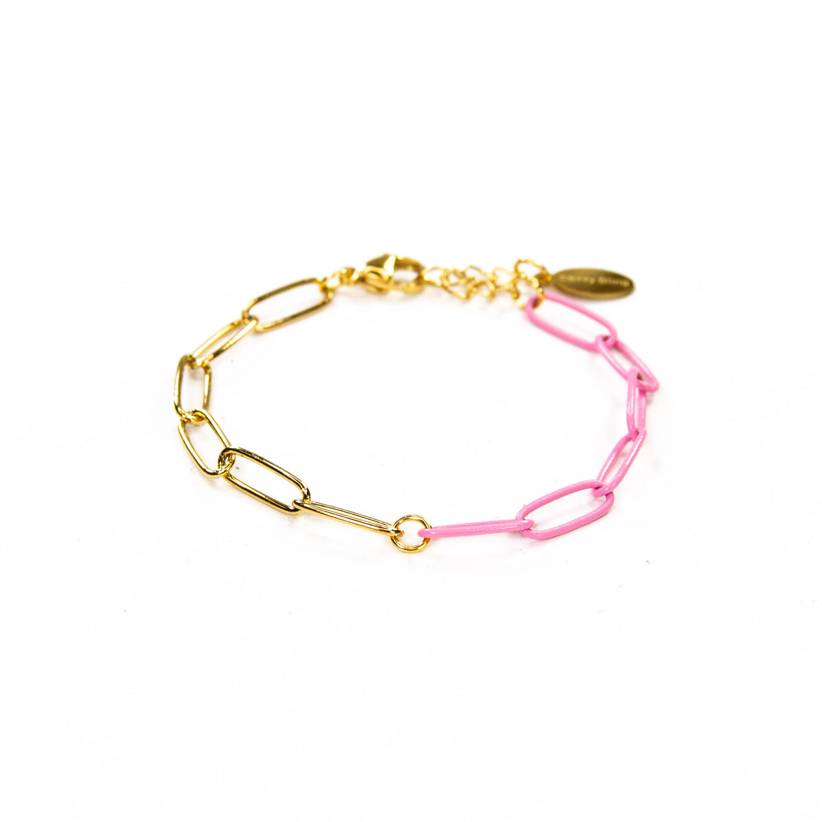 Colored Paperclip & Gold Chain Link Bracelet