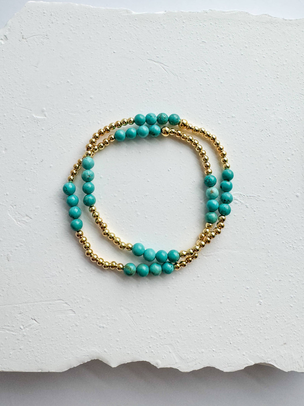Turquoise Gold Filled Beaded Bracelet