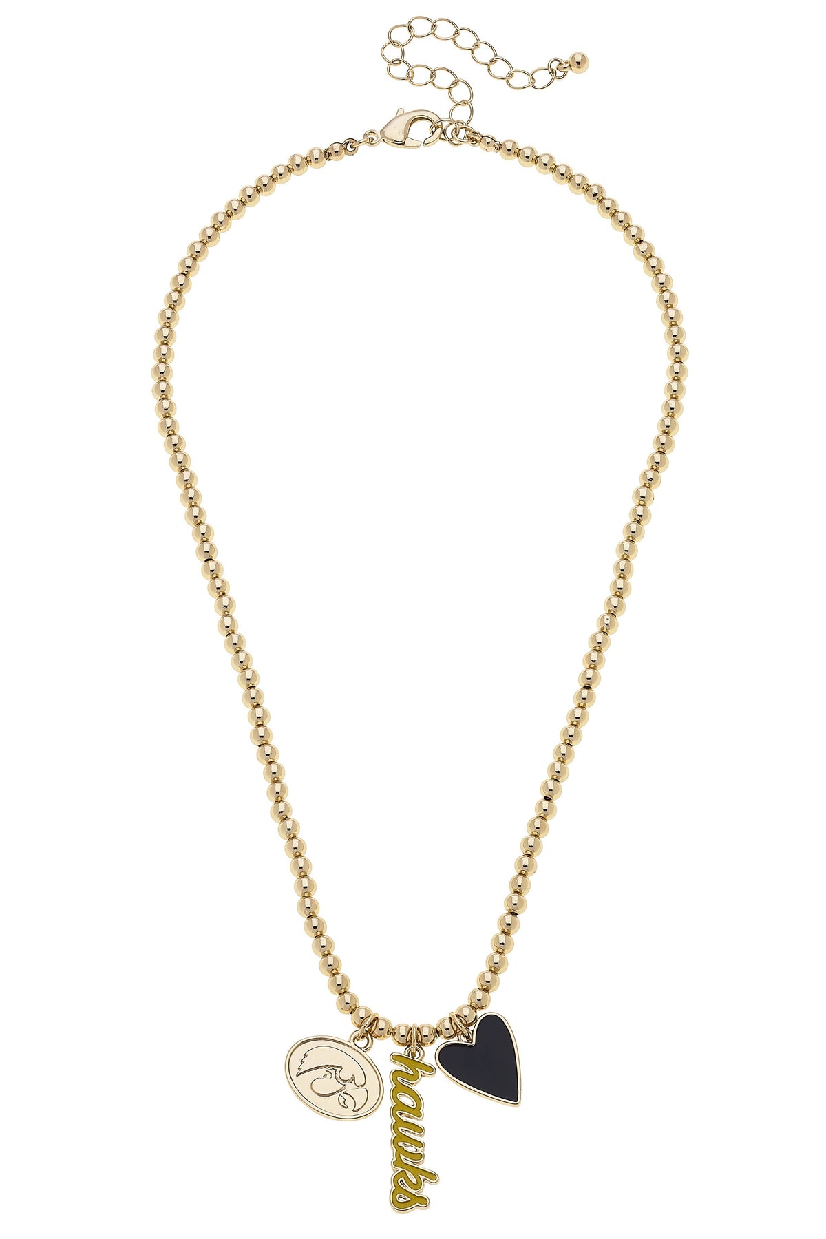 Iowa Hawkeyes Ball Bead Charm Necklace