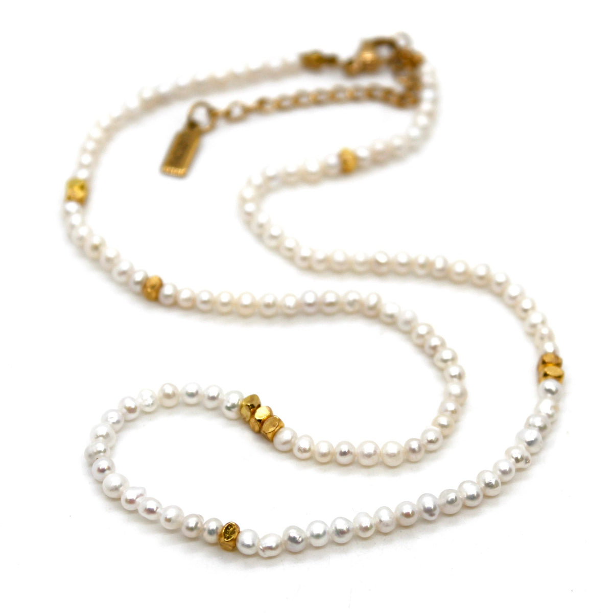 Freshwater Pearl and Gold Luxury Short Necklace - NC-610