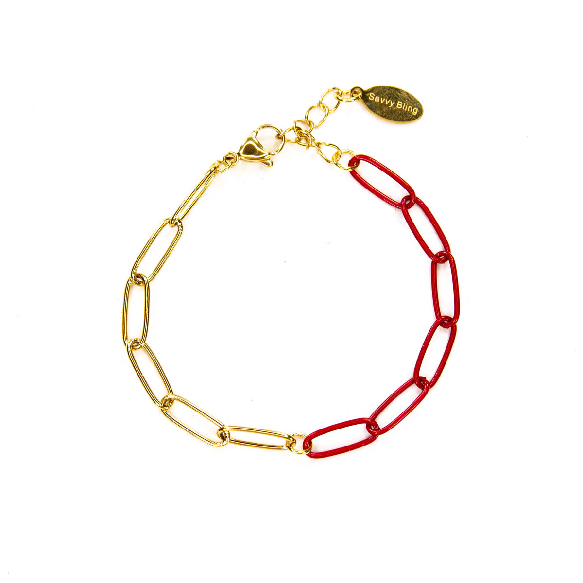 Colored Paperclip & Gold Chain Link Bracelet