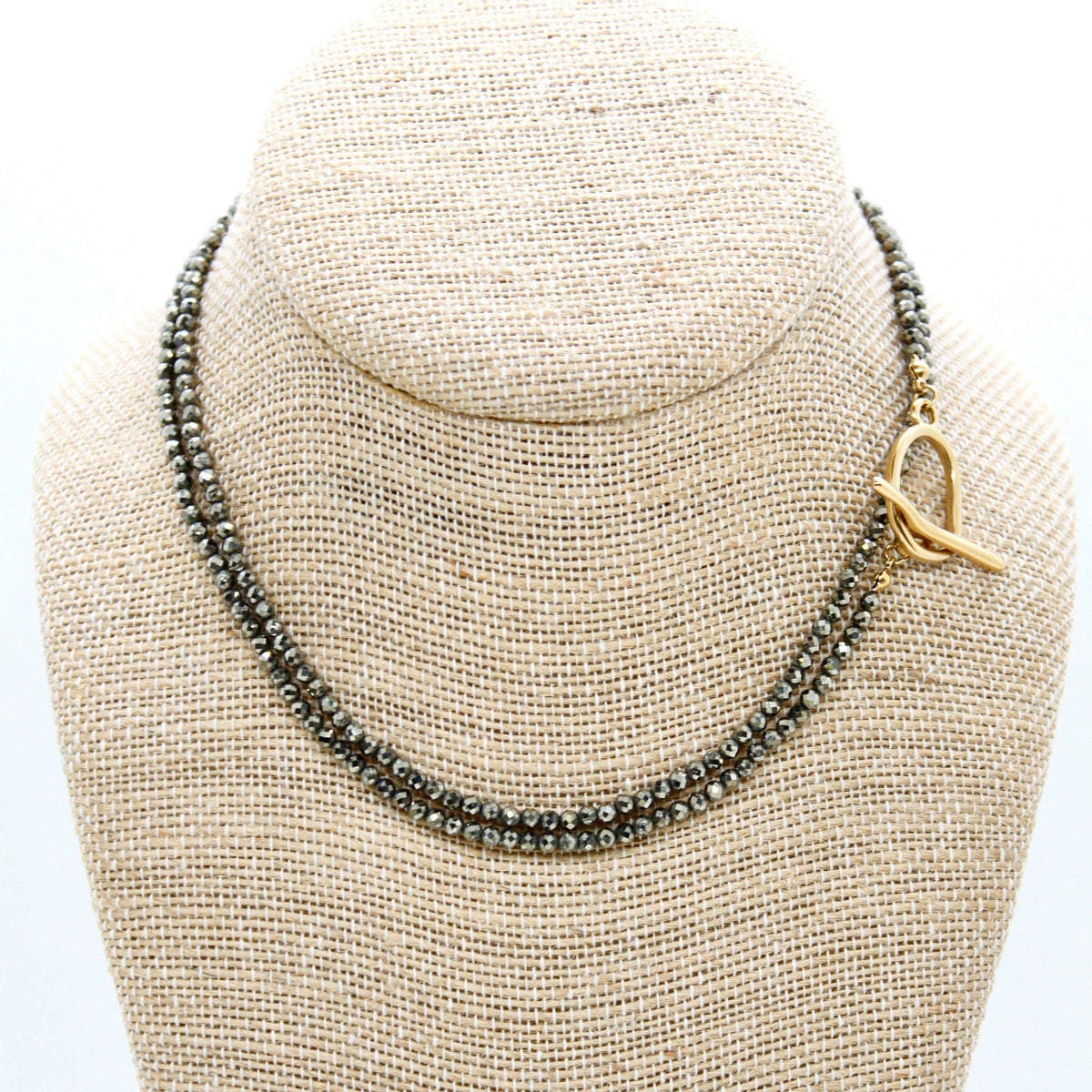 Luxury Faceted Long Pyrite Necklace or Bracelet - N9-308