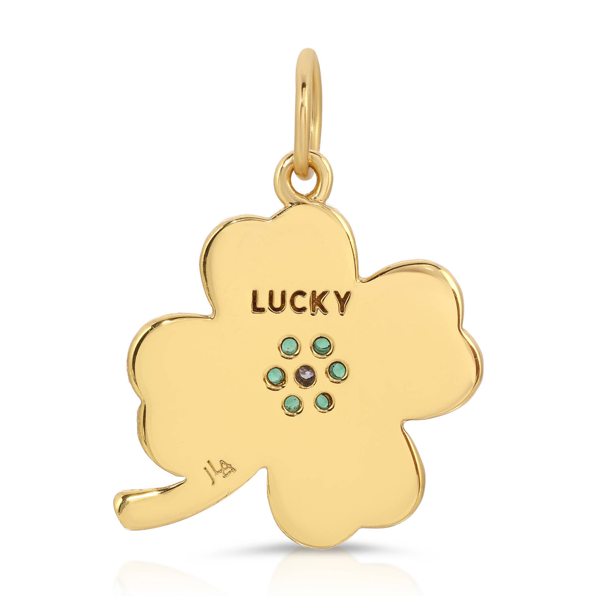 Charm- Lucky Simulated Emerald Clover