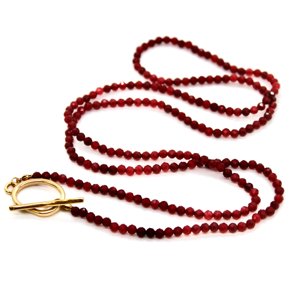 Luxury Faceted Long Ruby Necklace or Bracelet - N9-300