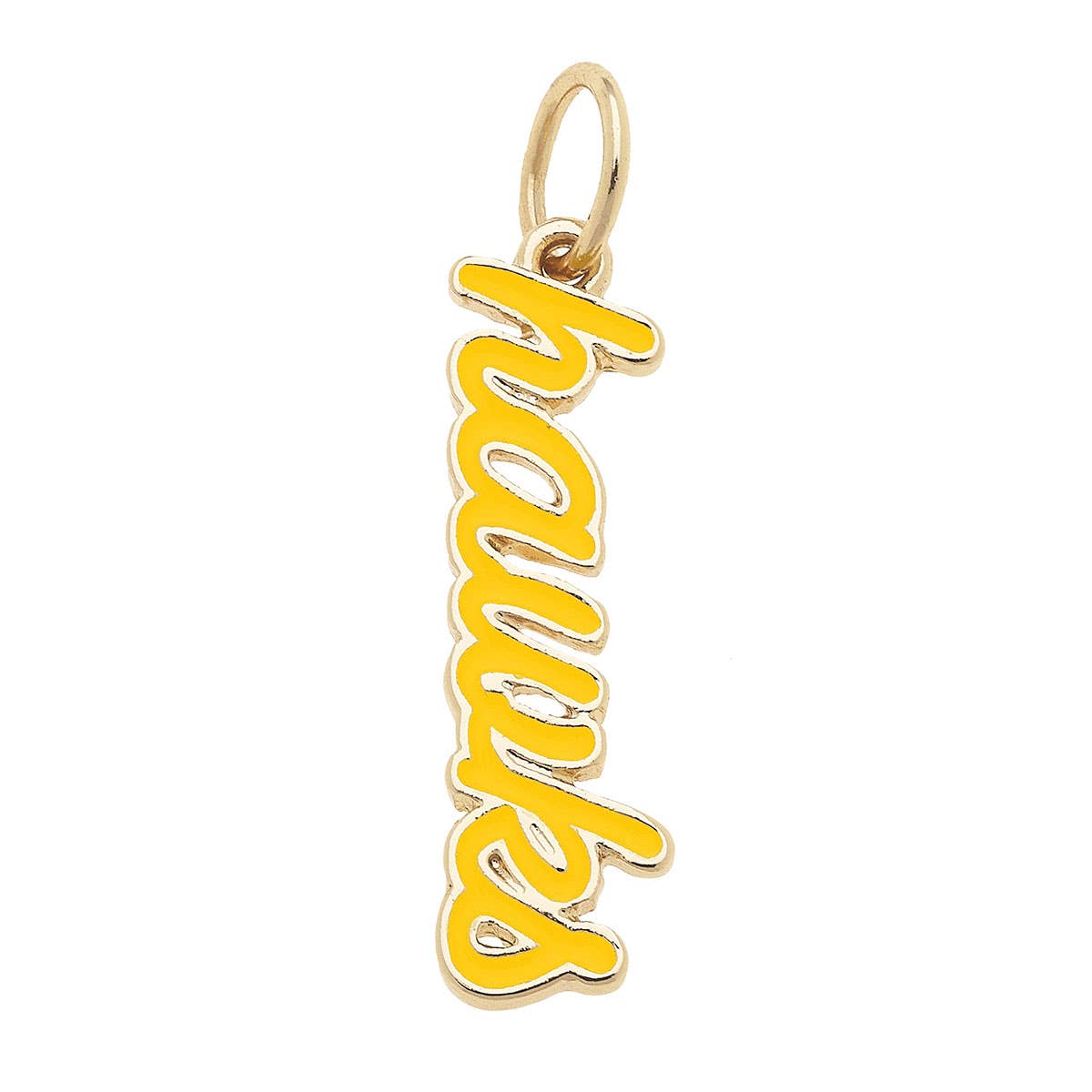 Charm- Iowa Hawkeyes Enamel Script