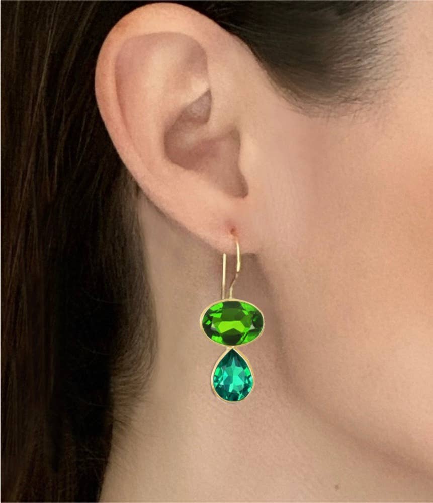 Valencia Teardrop Earring- Lime & Emerald