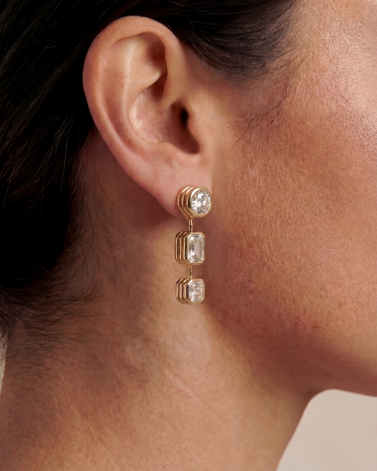 Nicole Convertible Earrings in Diamond