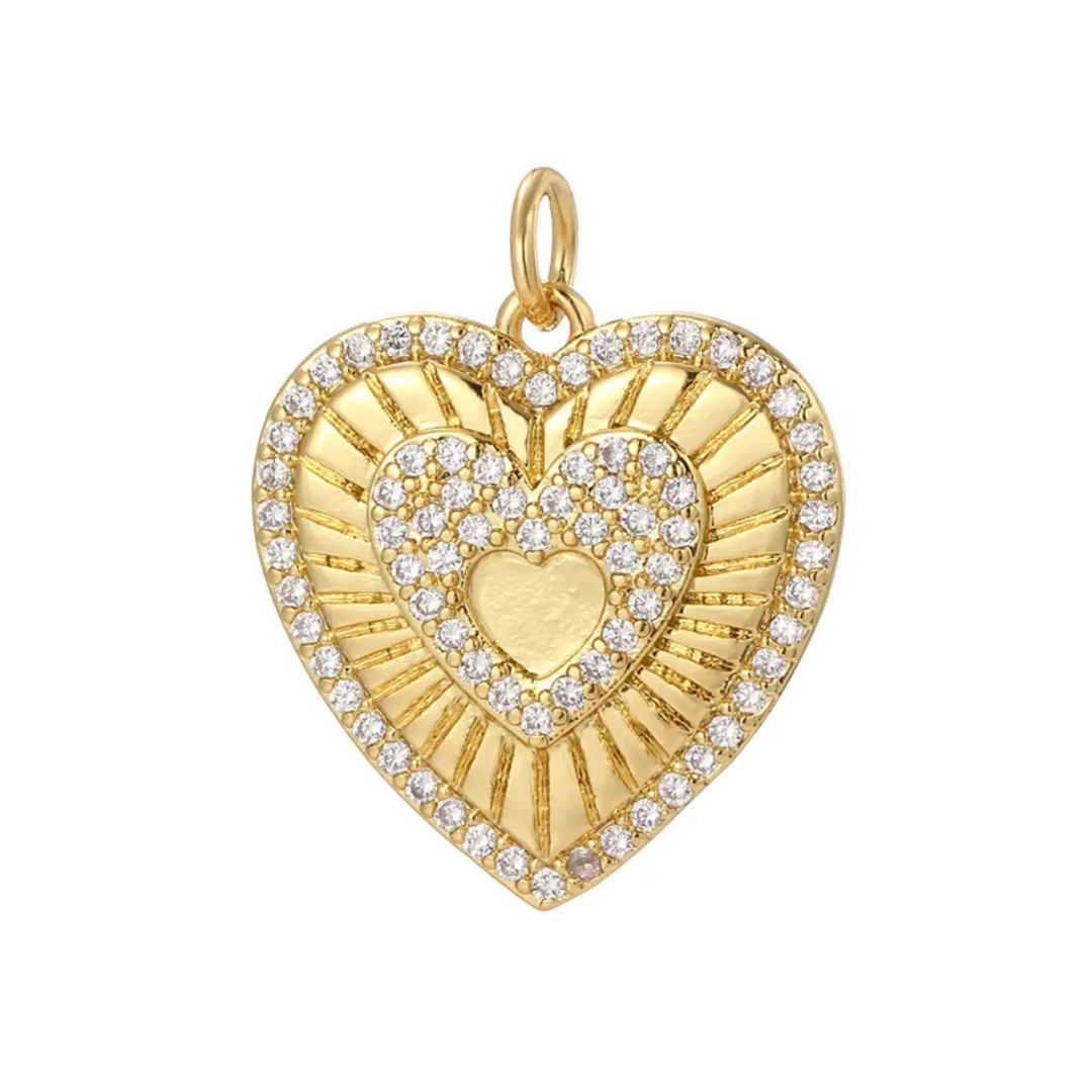Charm- Heart Burst CZ