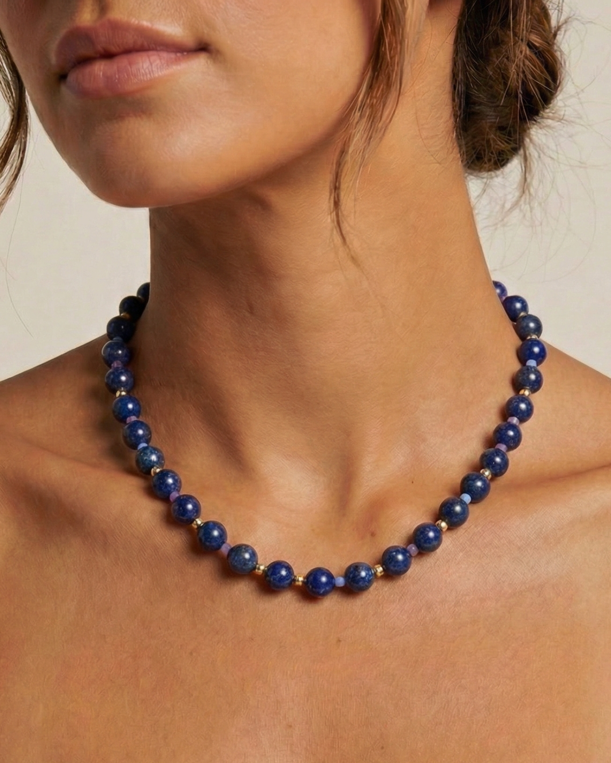 Dot Necklace in Lapis