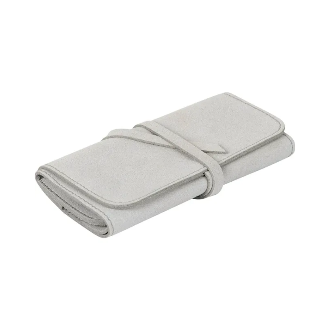 Suede Jewelry Roll Travel Case