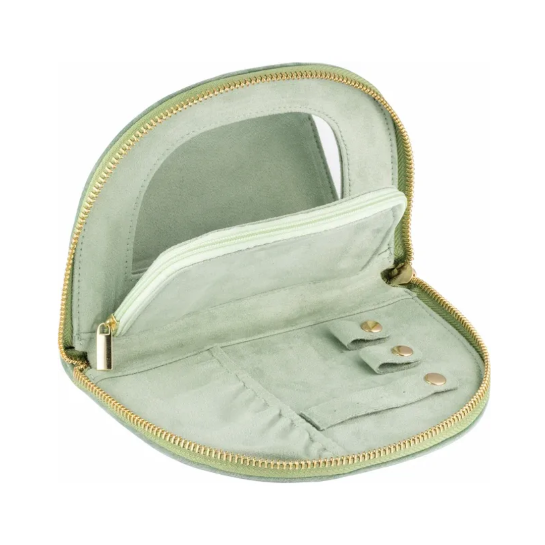 Velvet Jewelry Travel Case with Mirror