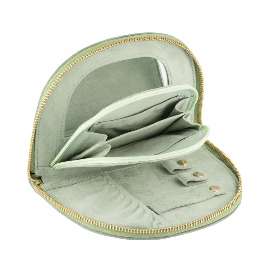 Velvet Jewelry Travel Case with Mirror