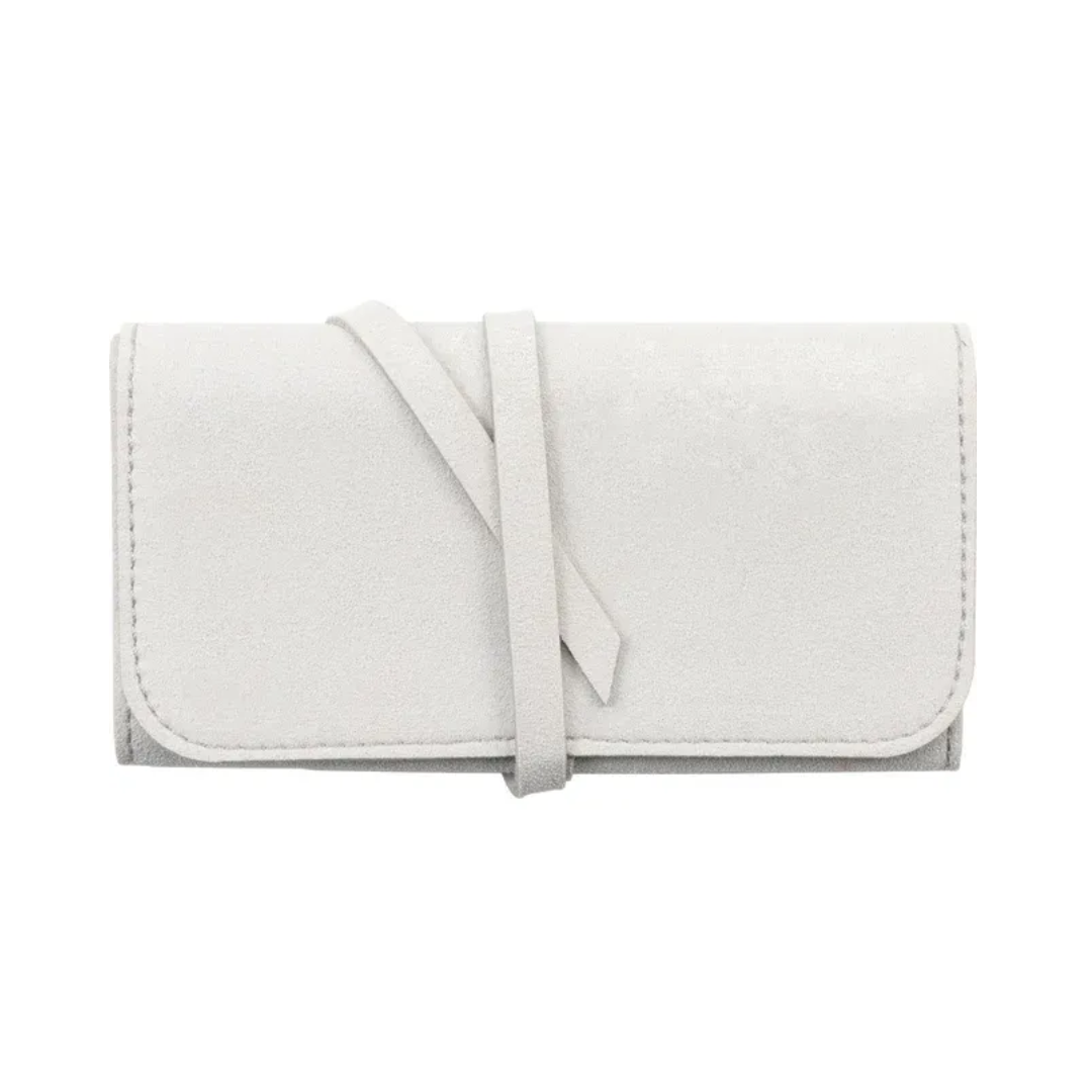 Suede Jewelry Roll Travel Case